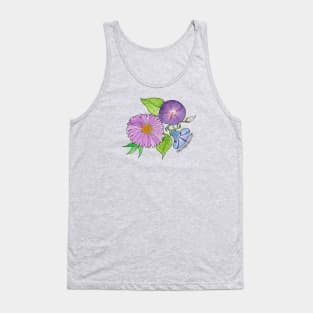 September Birth Flowers - Aster and Morning Glory Tank Top